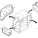 EC135B EC140B EC160B EC180B EC200B EC210B EC240B EC290B Excavator Cabin Glass VOE14506844 VOE14542927.voe14506848.voe14542925.