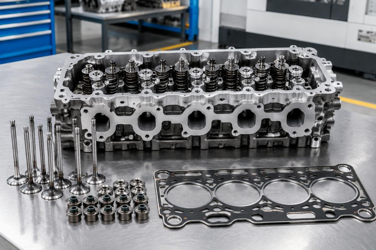 Complete Cylinder Head for Kubota D1105 with pre-assembled valves and MLS gasket kit