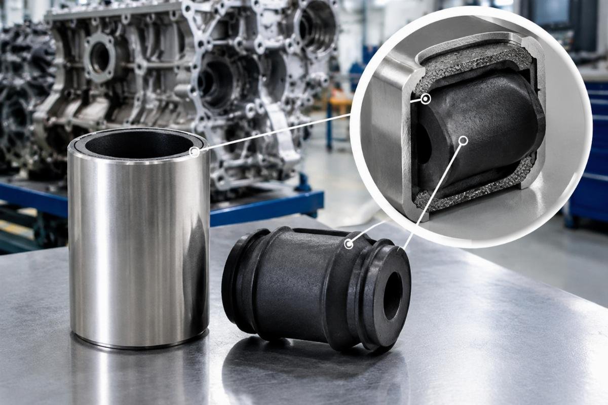 Cushion damper sleeve and rubber bonding structure
