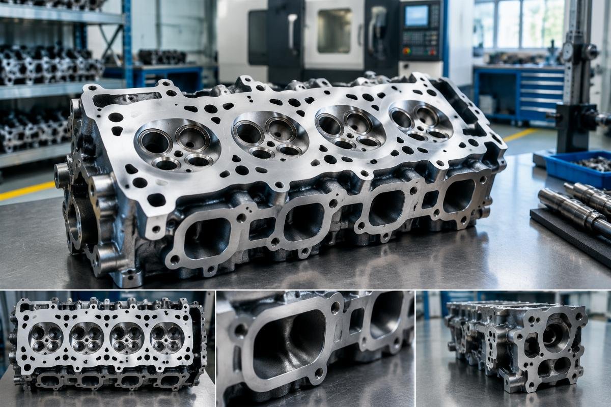 Cylinder Head 7247453 for Kubota D902 showing sealing surface and port geometry