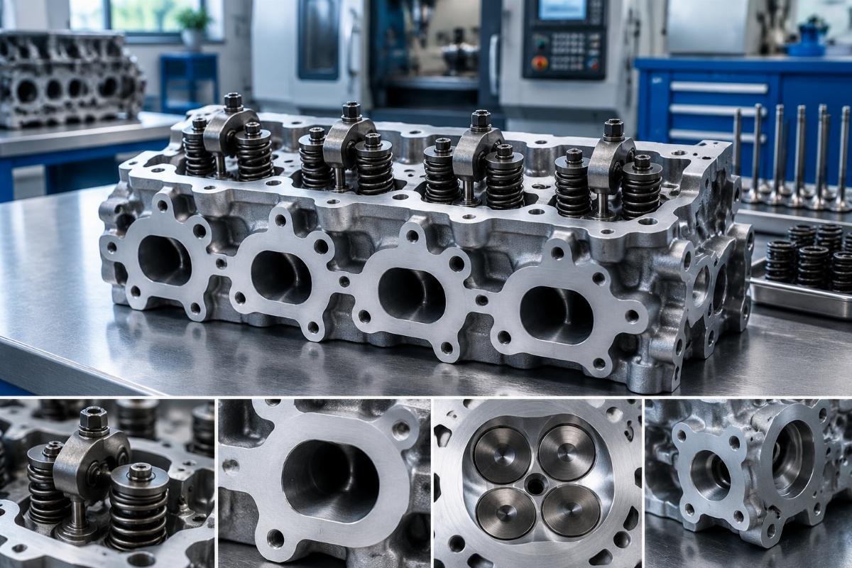 Cylinder Head for Kubota V2403 V2403-M showing valve assembly and port layout