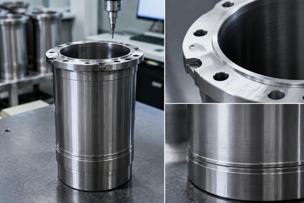 Cylinder liner flange register and outer diameter detail