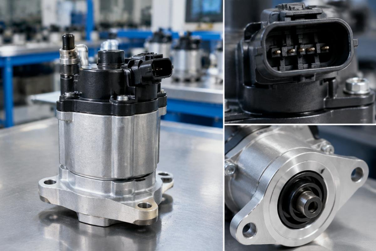 Fuel pump connector pin configuration and mounting flange detail