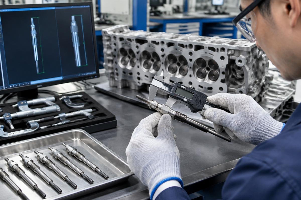Glow Plug 15261-65513 dimensional verification against Kubota cylinder head specifications