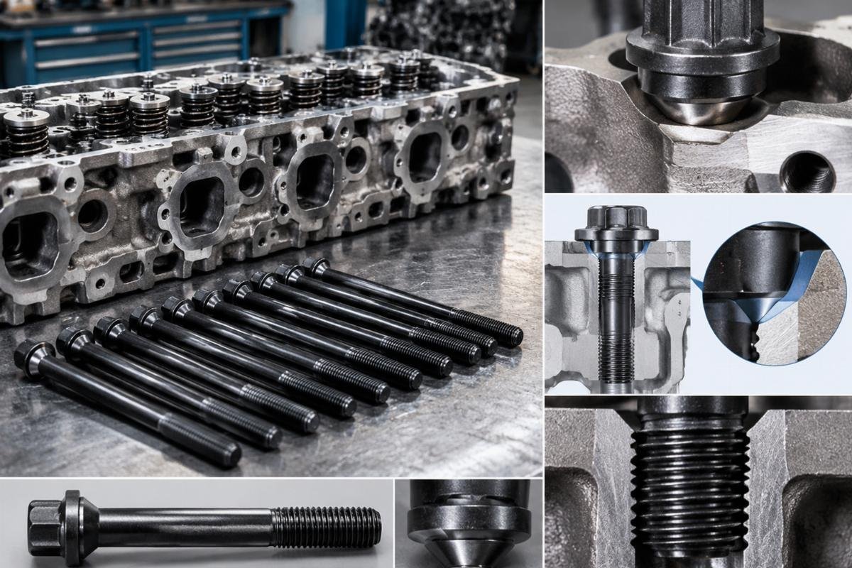 Head bolt seat geometry and thread engagement detail for DEUTZ 2011 engine fitment