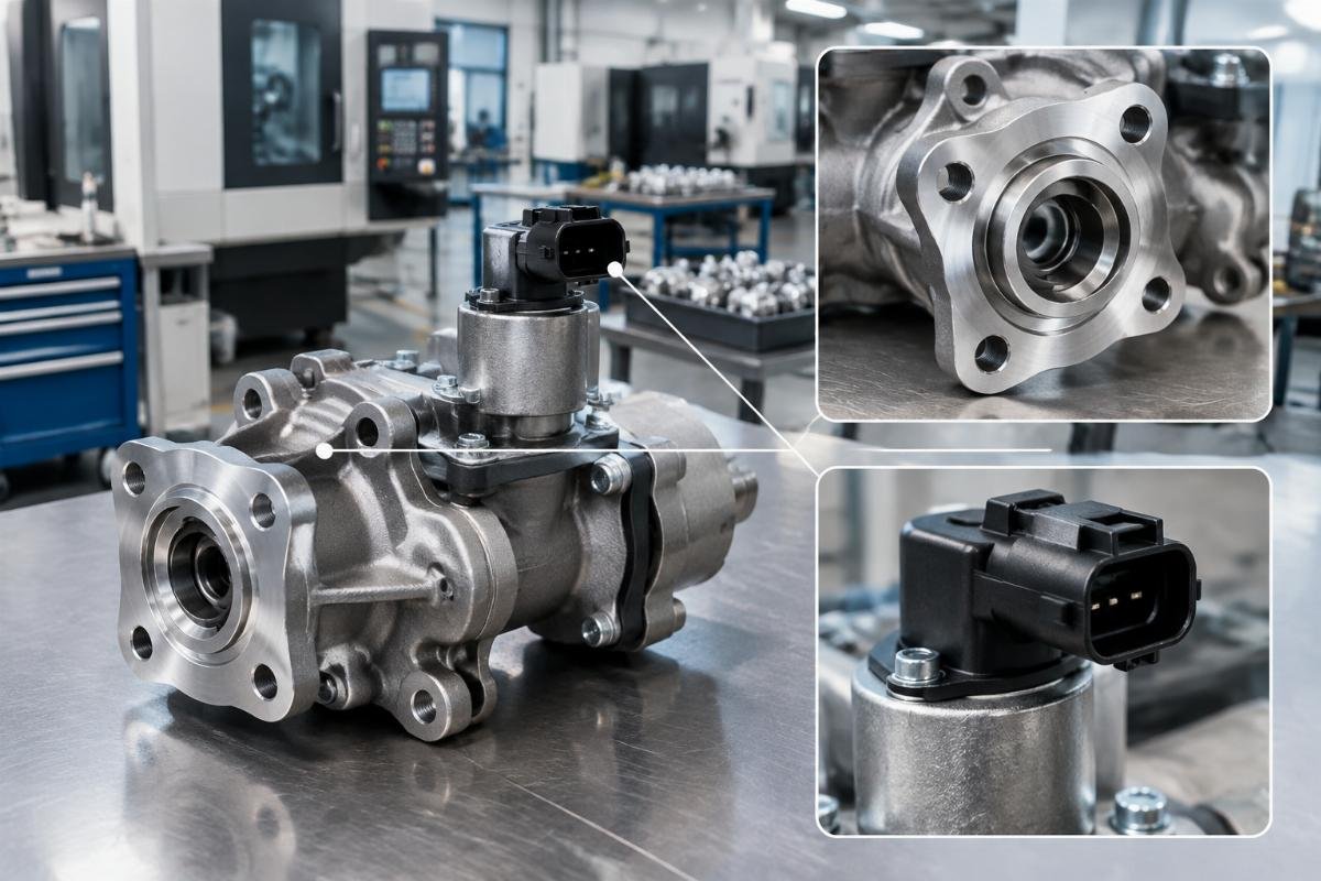 Mounting flange pattern and solenoid connector position detail