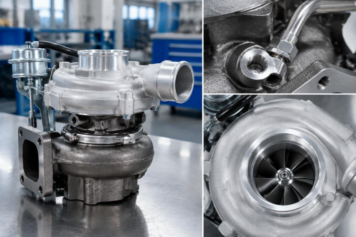 RHF5 turbocharger 898185-1951 oil port orientation and compressor housing detail
