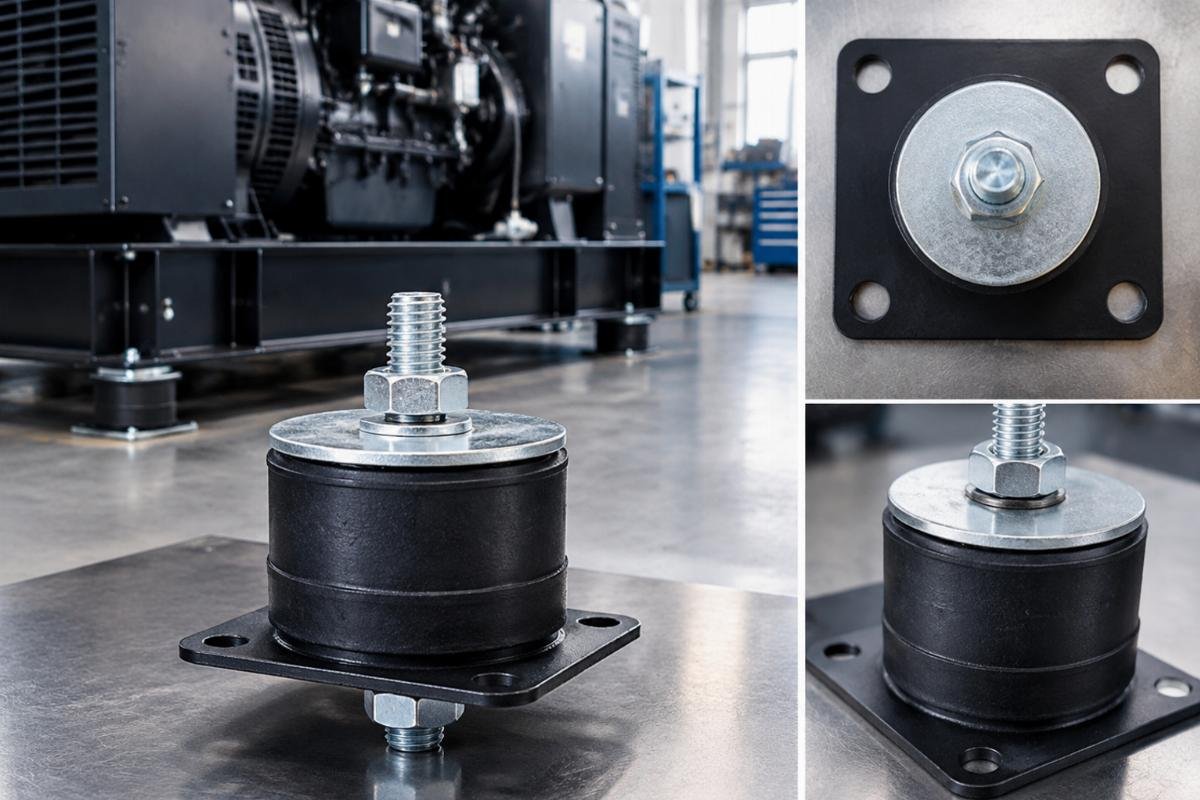 Rubber isolator shock mount for Stanley HS6000 showing base plate and bolt pattern detail