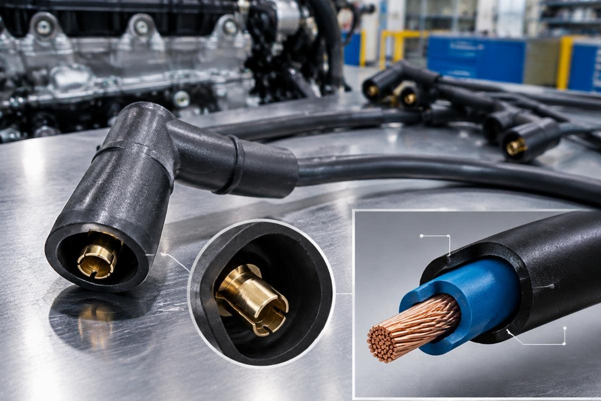 Spark Plug Wire 3966404 terminal boot and dual-layer insulation detail