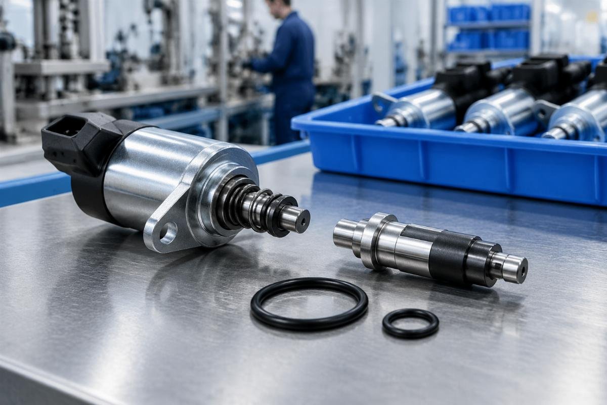 Stop solenoid AM124377 internal core and O-ring sealing detail