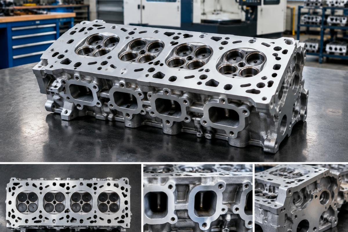 V2203 Cylinder Head 6686996 7327333 deck surface and port layout for Bobcat excavator fitment