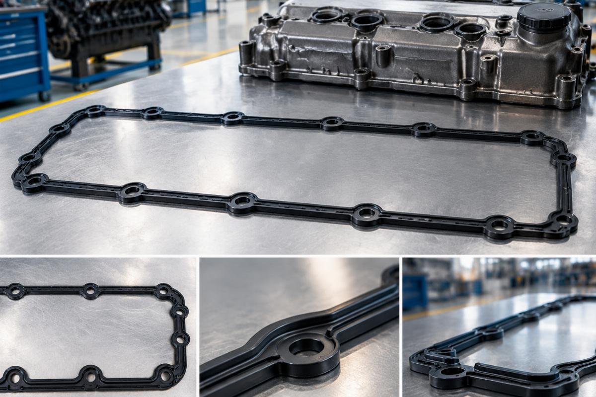 Valve Cover Gasket 04238230 for Deutz F3L914 showing bolt hole pattern and sealing surface profile