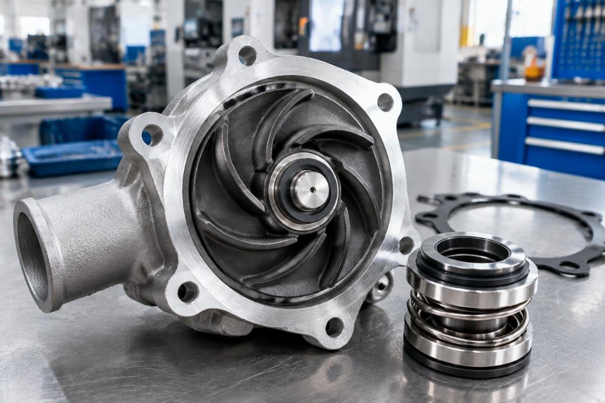 Water Pump 1E051-73036 impeller and shaft seal assembly close-up