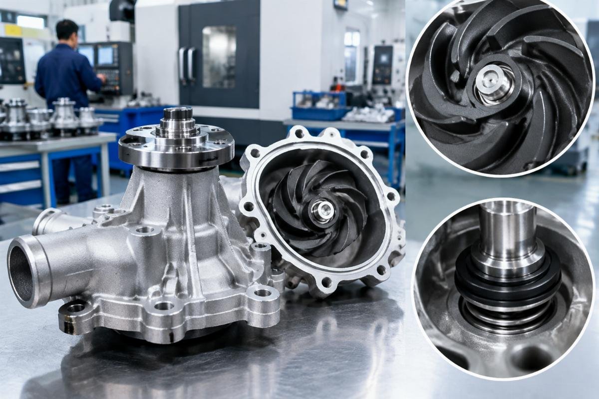 Water Pump for Deutz D2.9 TD2.9 TCD2.9 impeller and dual seal detail