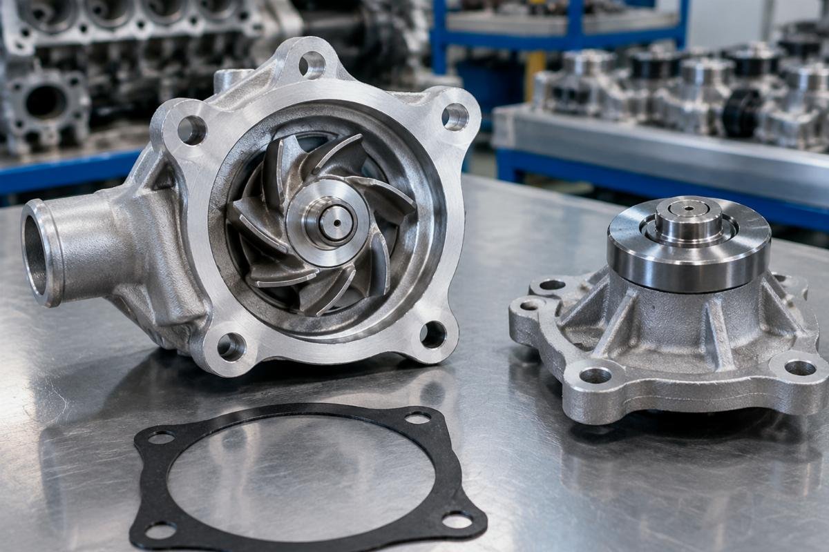 Water Pump for Toyota 4Y showing four-hole mounting flange and impeller assembly