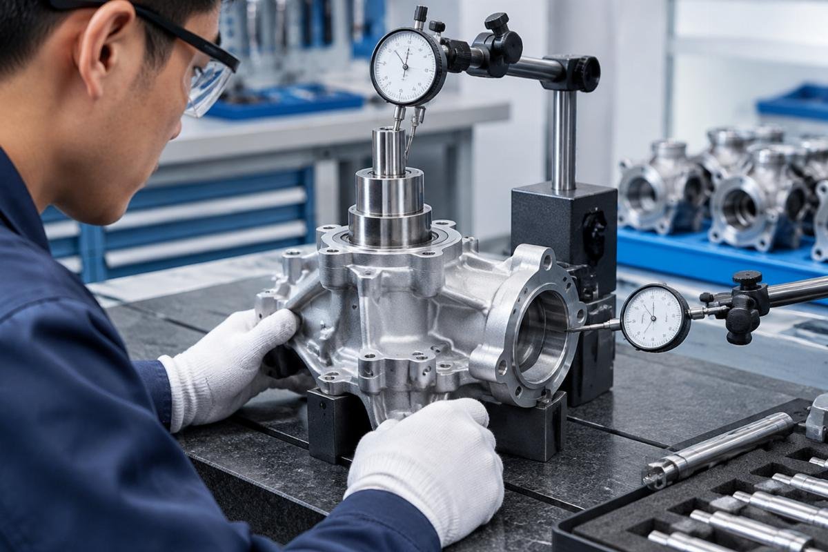 Water pump housing tolerance and shaft runout measurement points