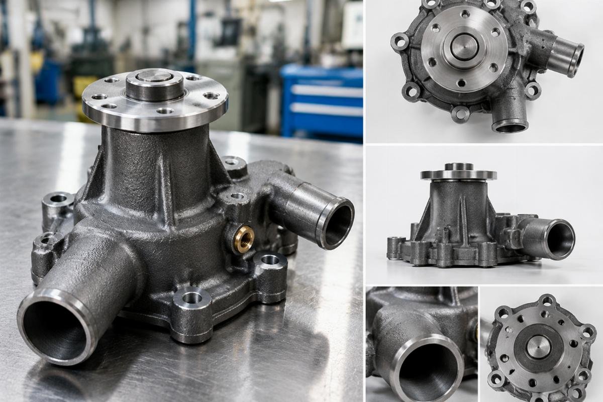 Water Pump U45017952 for Perkins 403C-15 404C-22 showing port orientation and mounting pattern