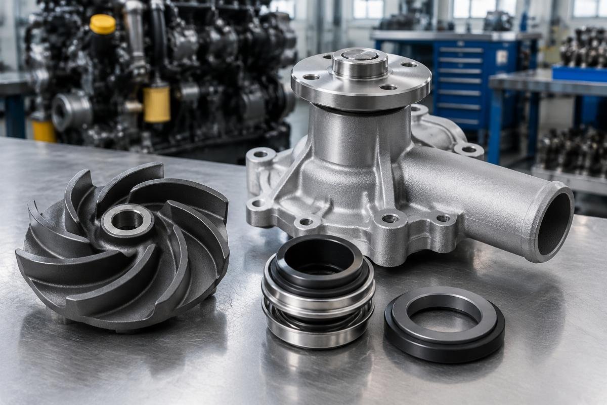 Water Pump U45017952 impeller and mechanical seal detail for Perkins 403C-15 and 404C-22